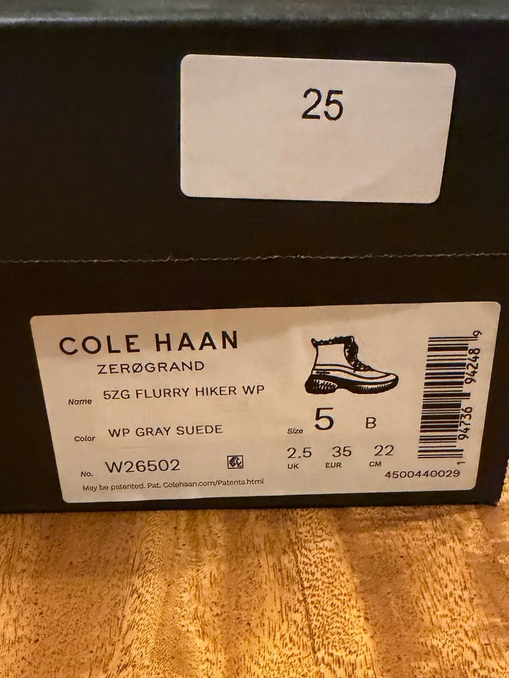 COLE HAAN women’s 5.ZERØGRAND Flurry Hiker Waterproof Gray Suede Boots